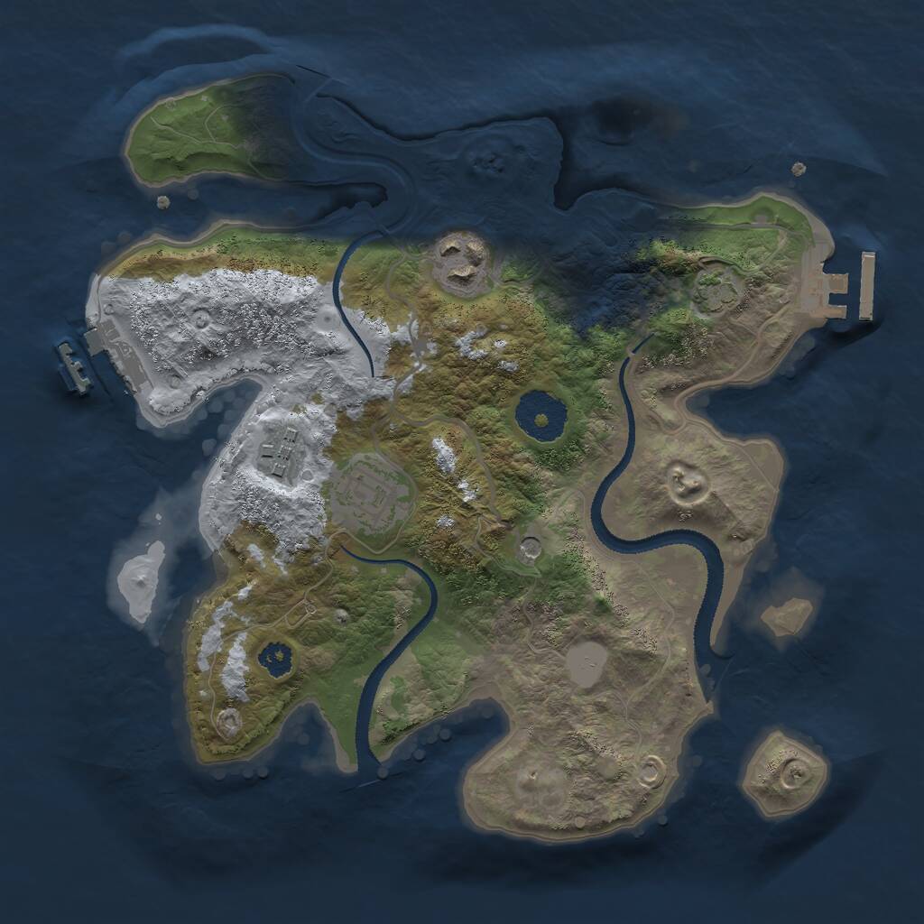 Rust Map: Procedural Map, Size: 2750, Seed: 29949, 8 Monuments