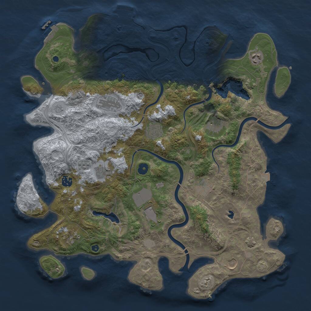 Rust Map: Procedural Map, Size: 4250, Seed: 1496036540, 17 Monuments