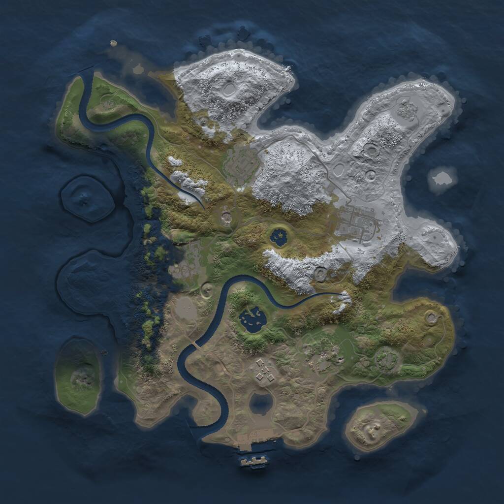 Rust Map: Procedural Map, Size: 3000, Seed: 1040513667, 11 Monuments