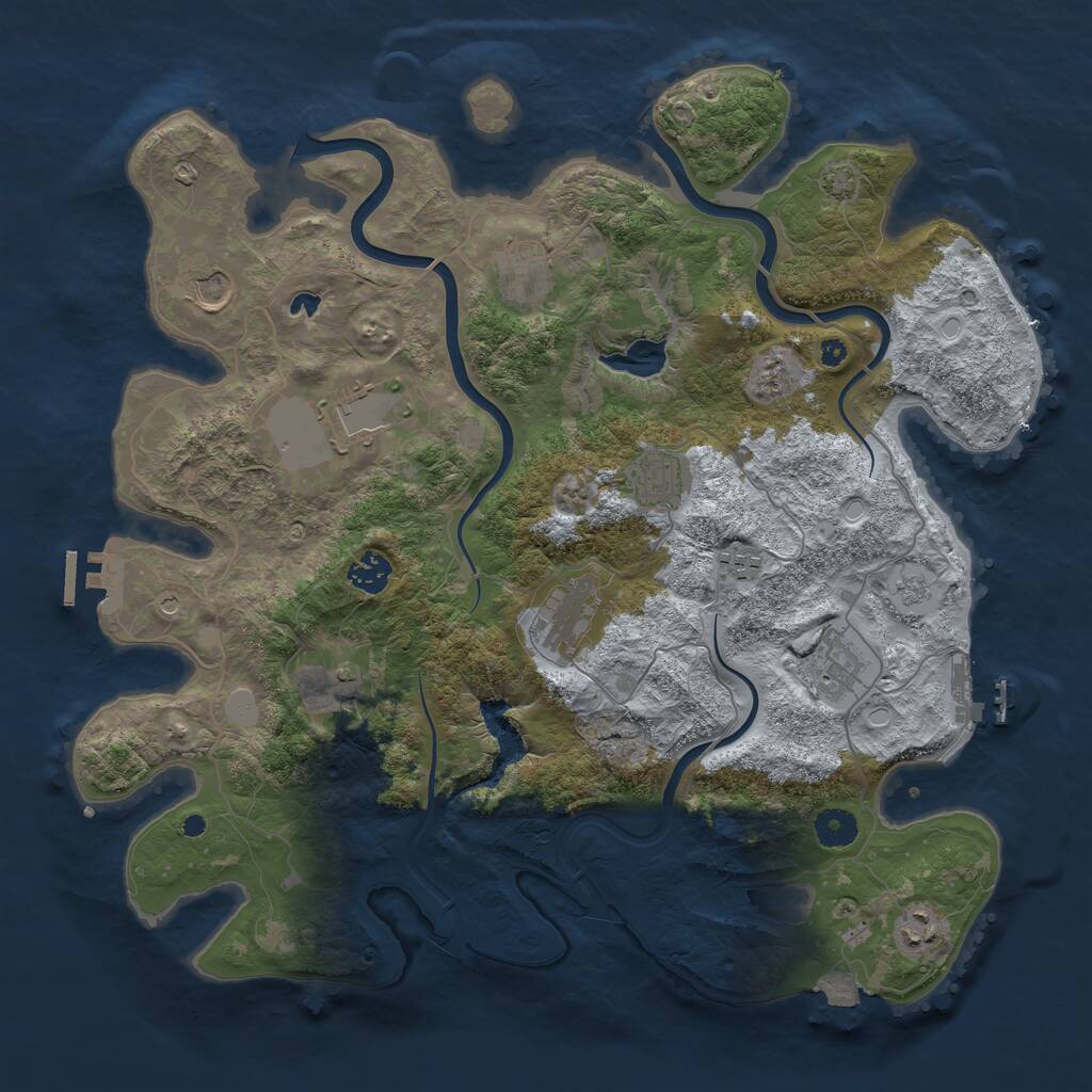 Rust Map: Procedural Map, Size: 4000, Seed: 933882316, 16 Monuments