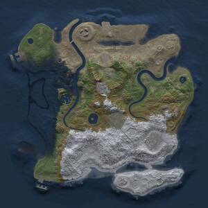 Thumbnail Rust Map: Procedural Map, Size: 3000, Seed: 327311, 11 Monuments