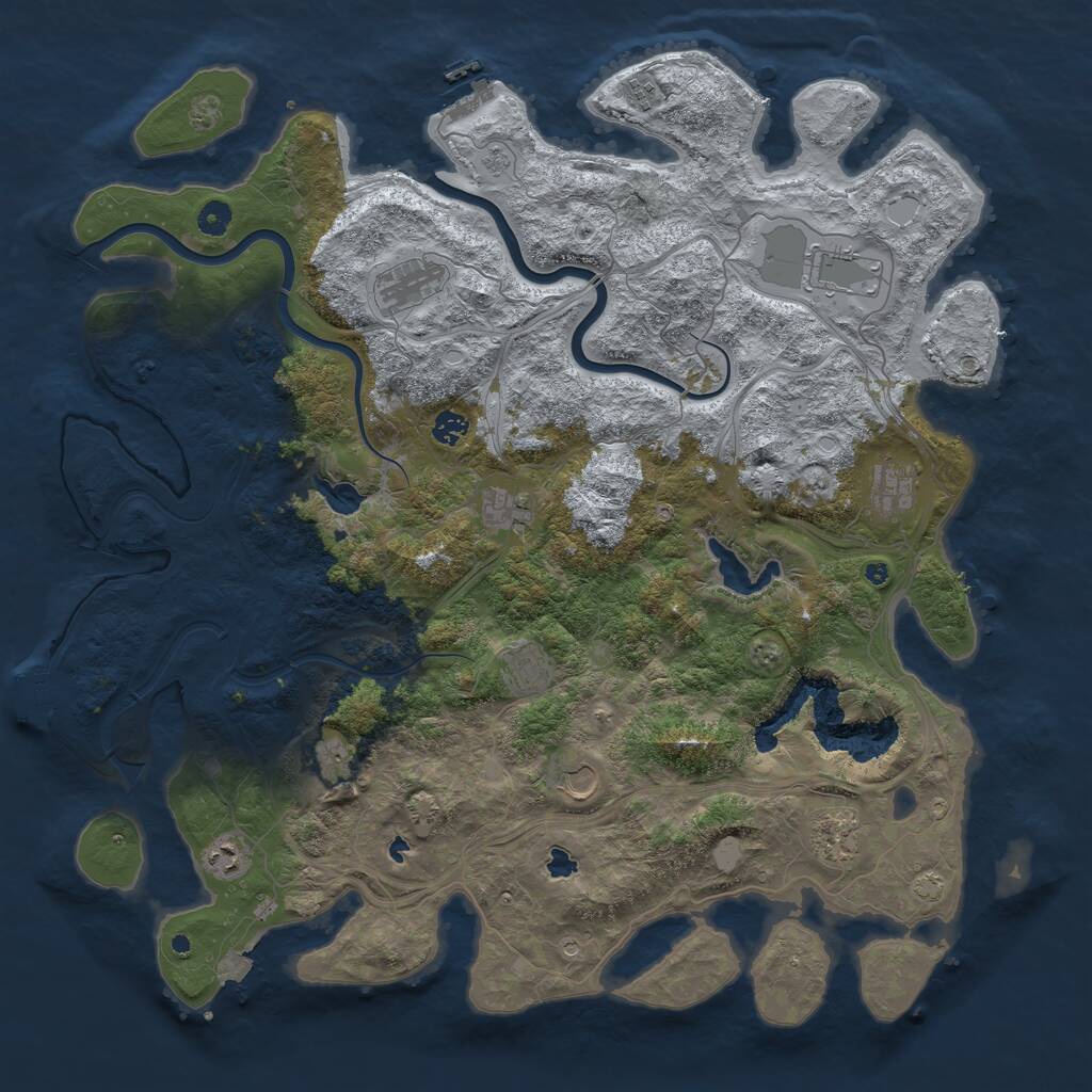 Rust Map: Procedural Map, Size: 4800, Seed: 1234546789, 17 Monuments