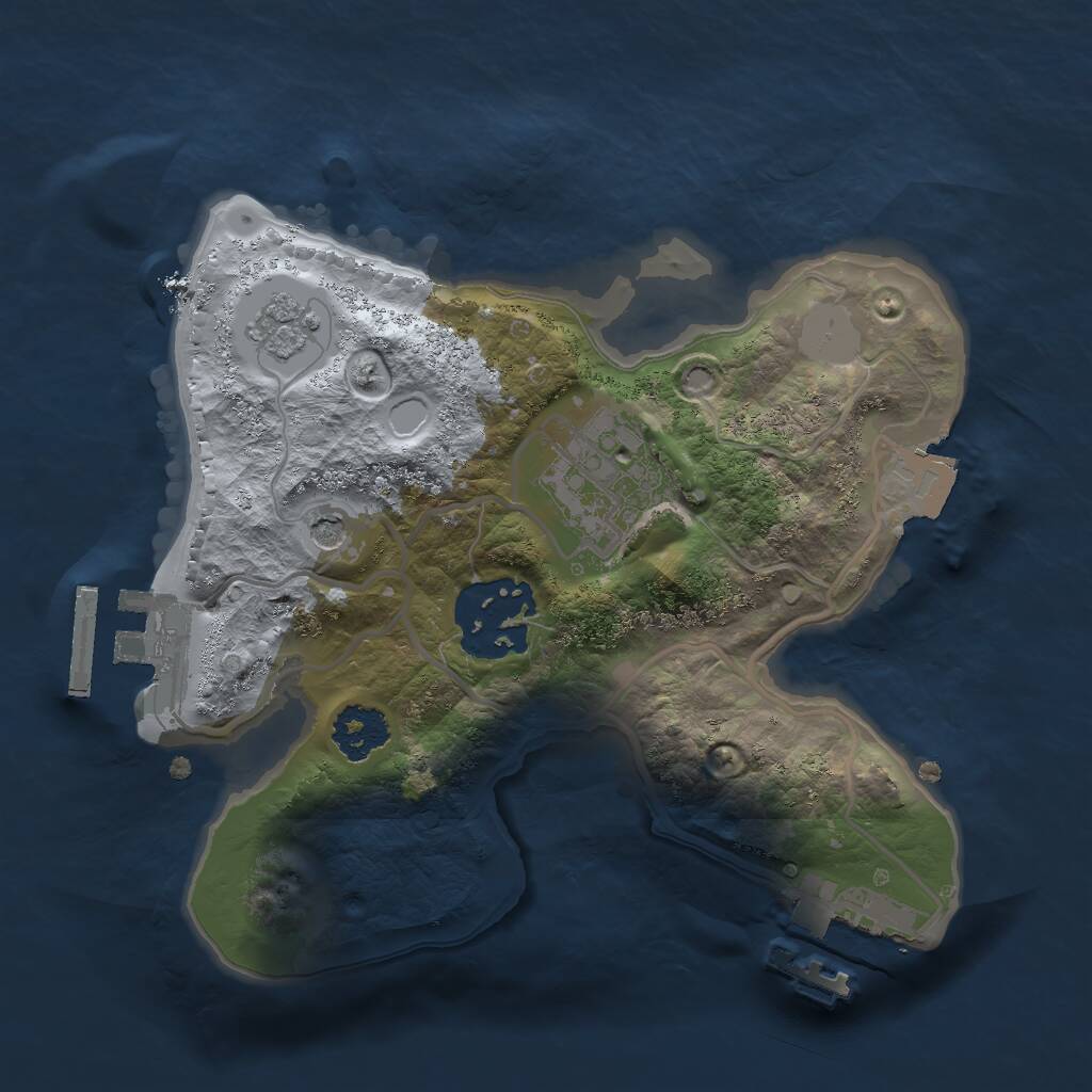 Rust Map: Procedural Map, Size: 2000, Seed: 7332069, 7 Monuments