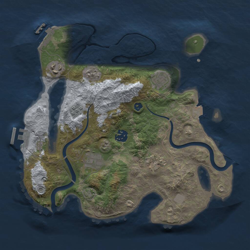 Rust Map: Procedural Map, Size: 3000, Seed: 65484632, 10 Monuments