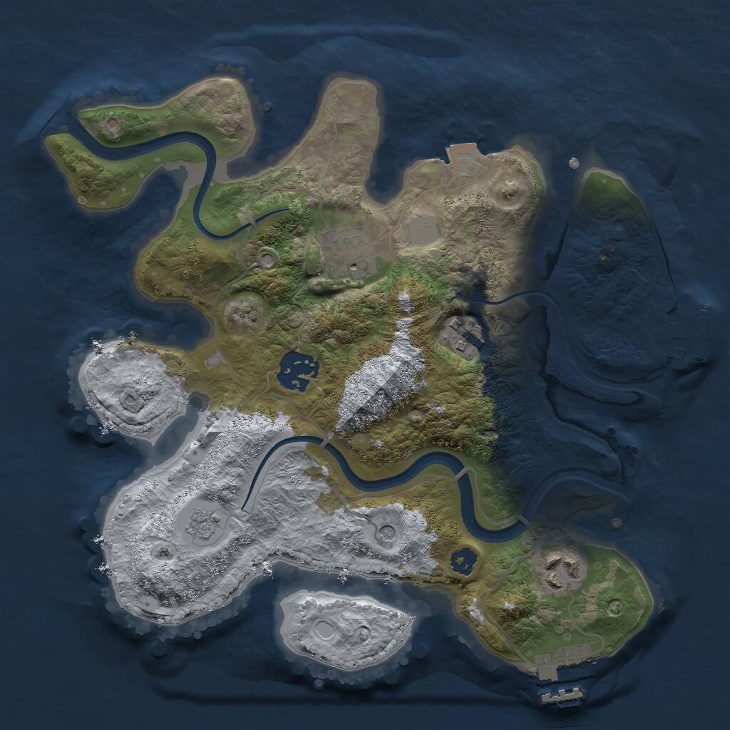 Rust Map: Procedural Map, Size: 2750, Seed: 17080, 9 Monuments