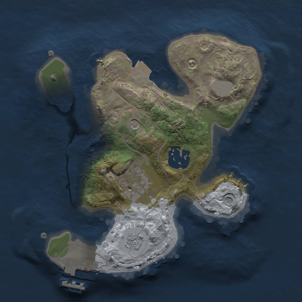 Rust Map: Procedural Map, Size: 2000, Seed: 1610999088, 6 Monuments