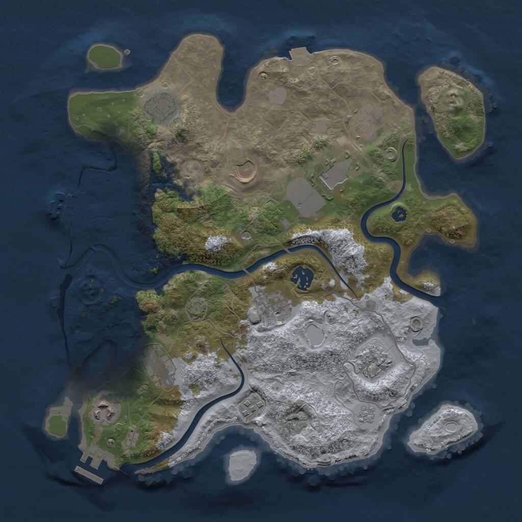 Rust Map: Procedural Map, Size: 3500, Seed: 1423832022, 16 Monuments