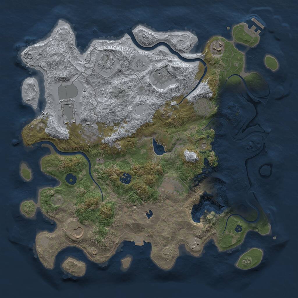 Rust Map: Procedural Map, Size: 4000, Seed: 960991987, 15 Monuments