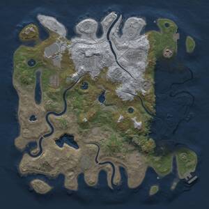Thumbnail Rust Map: Procedural Map, Size: 4050, Seed: 1977863127, 15 Monuments