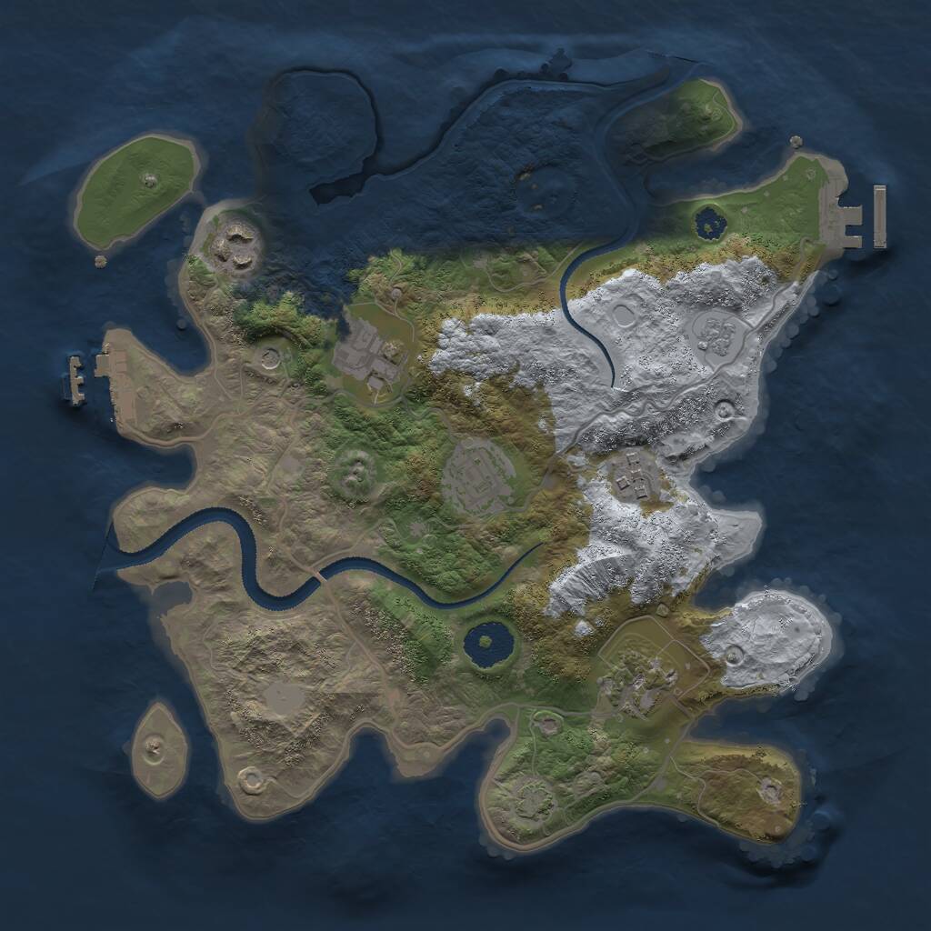 Rust Map: Procedural Map, Size: 3000, Seed: 9354, 11 Monuments