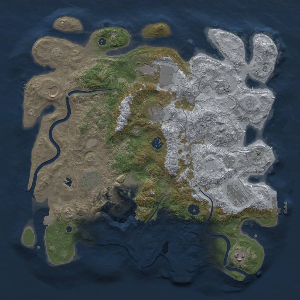 Rust Map: Procedural Map, Size: 4000, Seed: 546165416, 16 Monuments