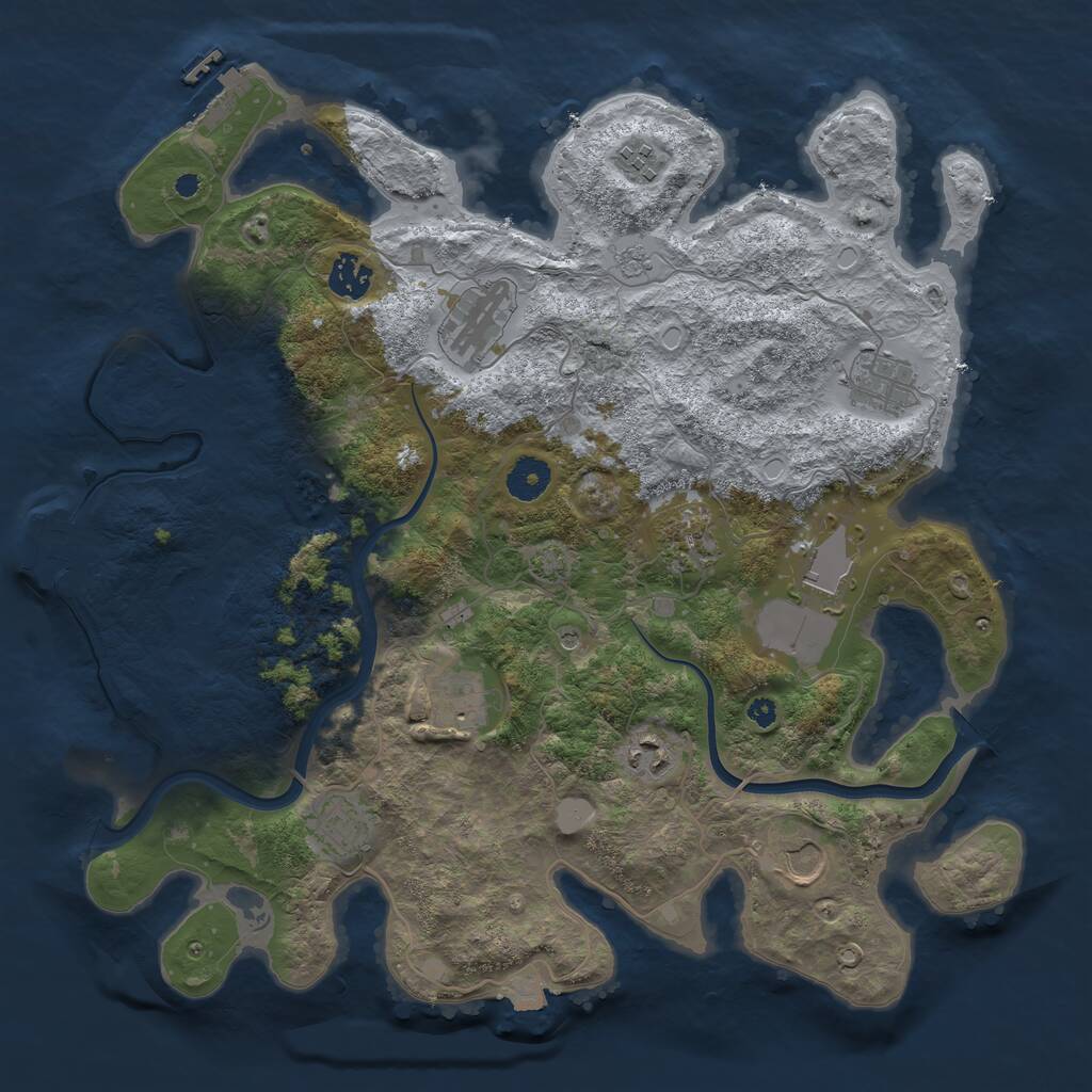 Rust Map: Procedural Map, Size: 3800, Seed: 315534363, 16 Monuments