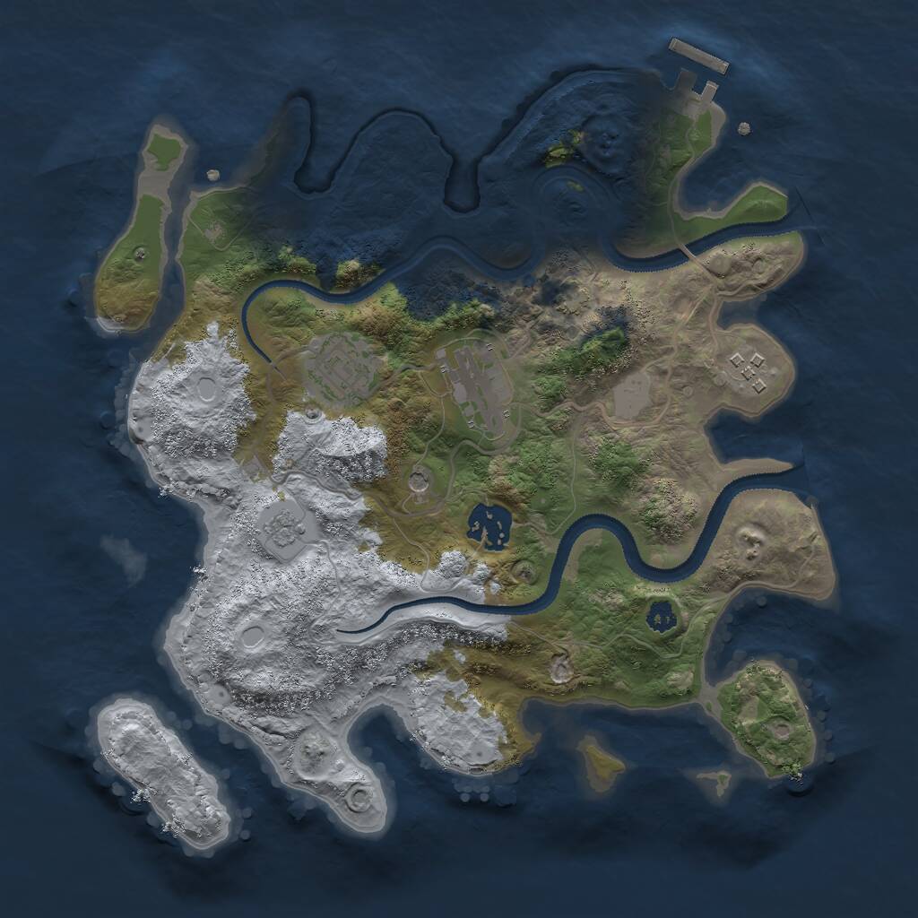 Rust Map: Procedural Map, Size: 3000, Seed: 417432881, 9 Monuments