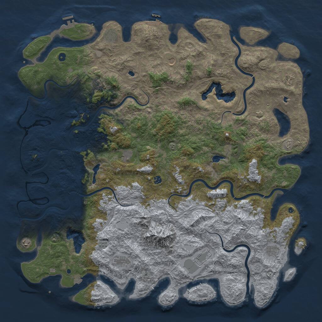Rust Map: Procedural Map, Size: 6000, Seed: 601817841, 17 Monuments
