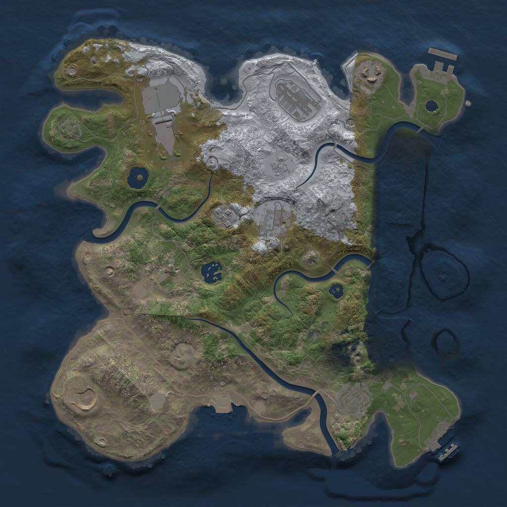Rust Map: Procedural Map, Size: 3500, Seed: 996164412, 15 Monuments