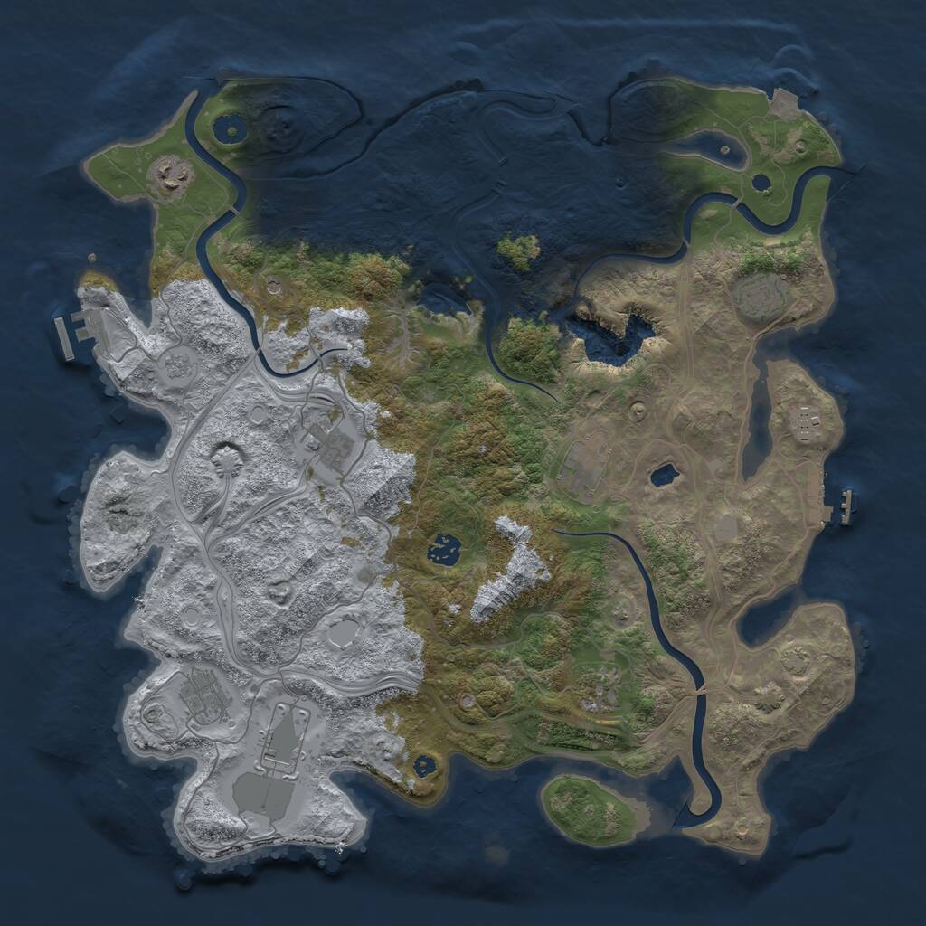 Rust Map: Procedural Map, Size: 4250, Seed: 1518892191, 15 Monuments