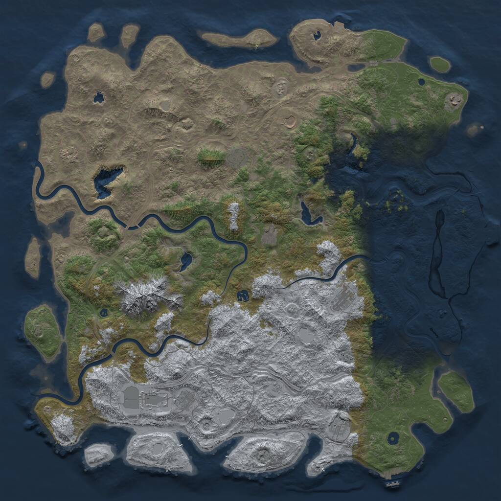Rust Map: Procedural Map, Size: 6000, Seed: 20260609, 17 Monuments