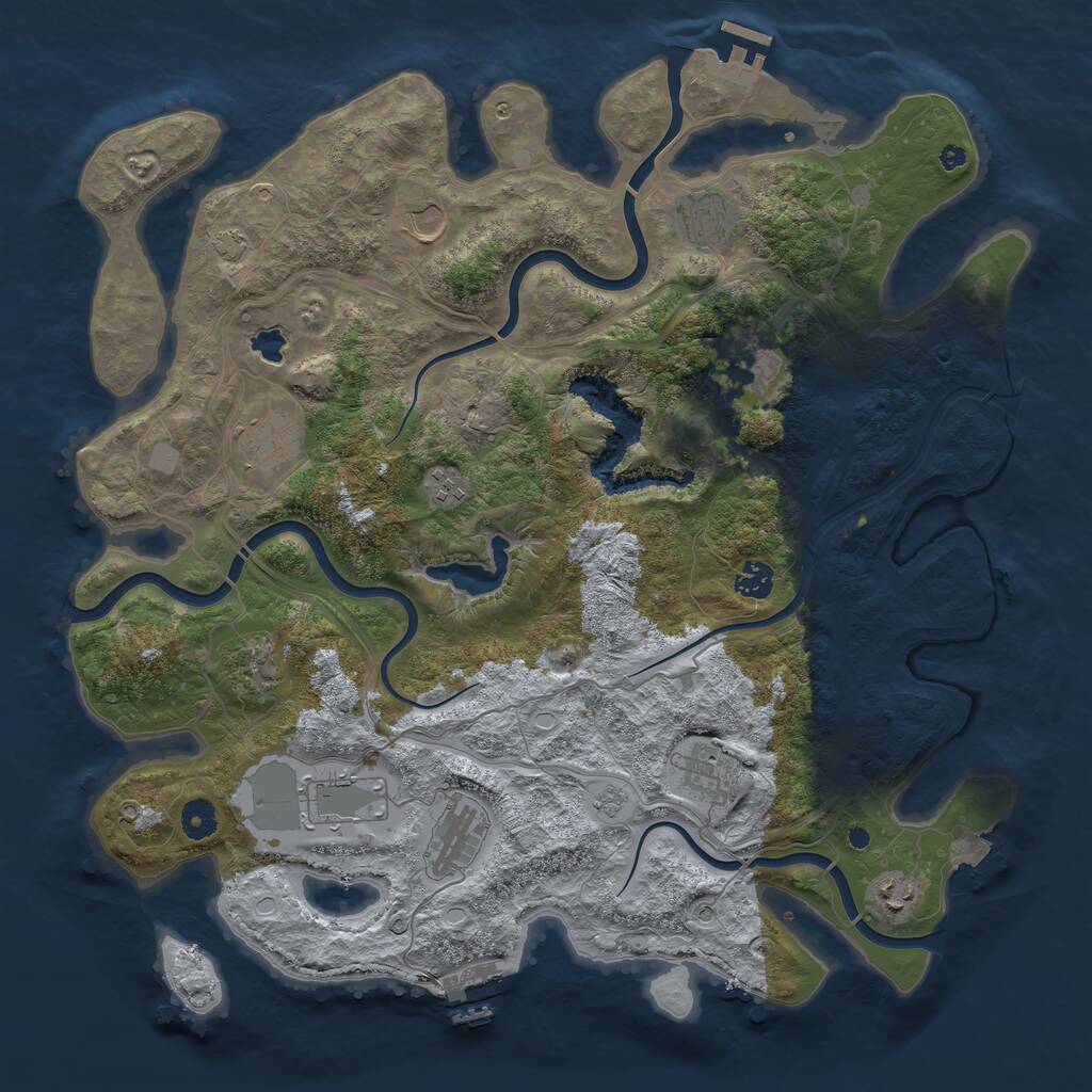 Rust Map: Procedural Map, Size: 4250, Seed: 1469627772, 17 Monuments