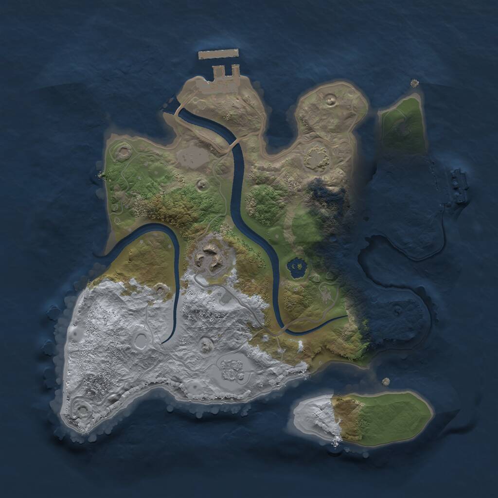 Rust Map: Procedural Map, Size: 2500, Seed: 32711, 6 Monuments