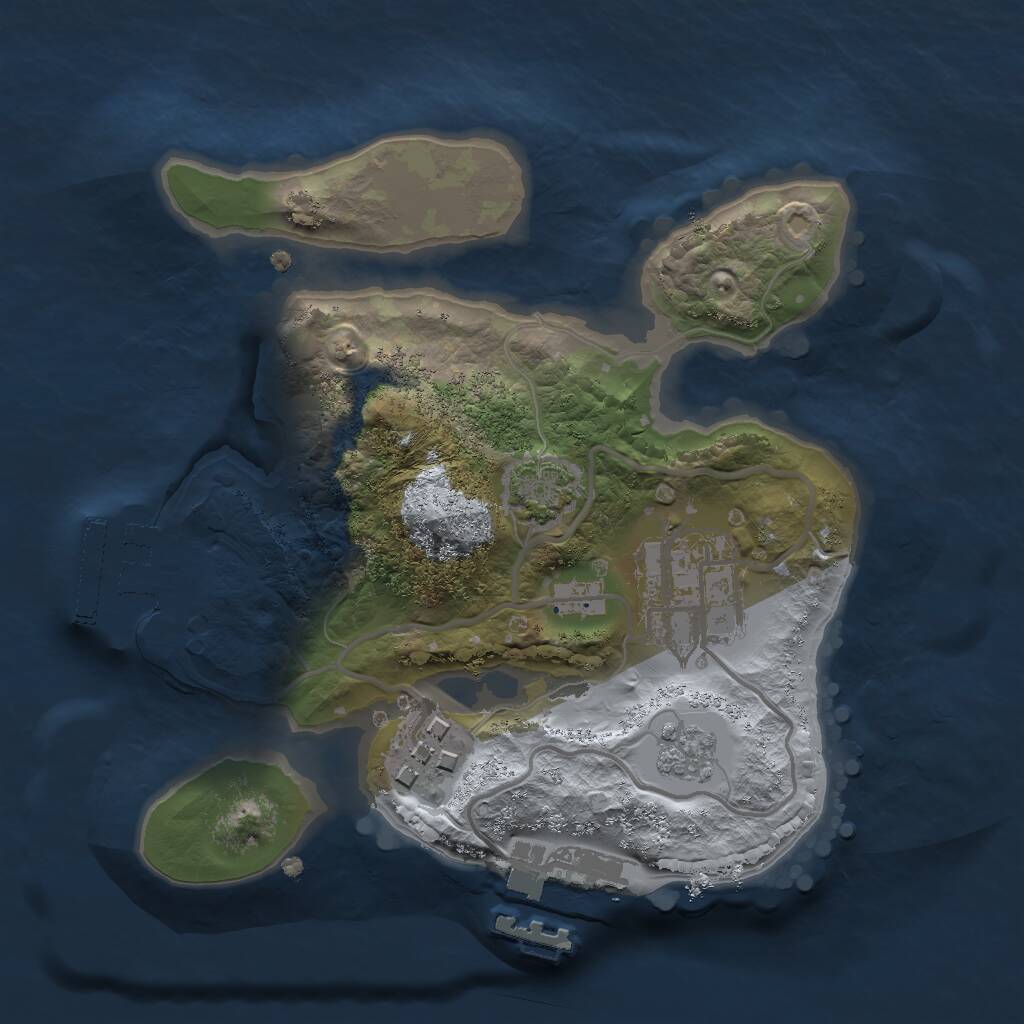Rust Map: Procedural Map, Size: 2000, Seed: 1462865086, 7 Monuments