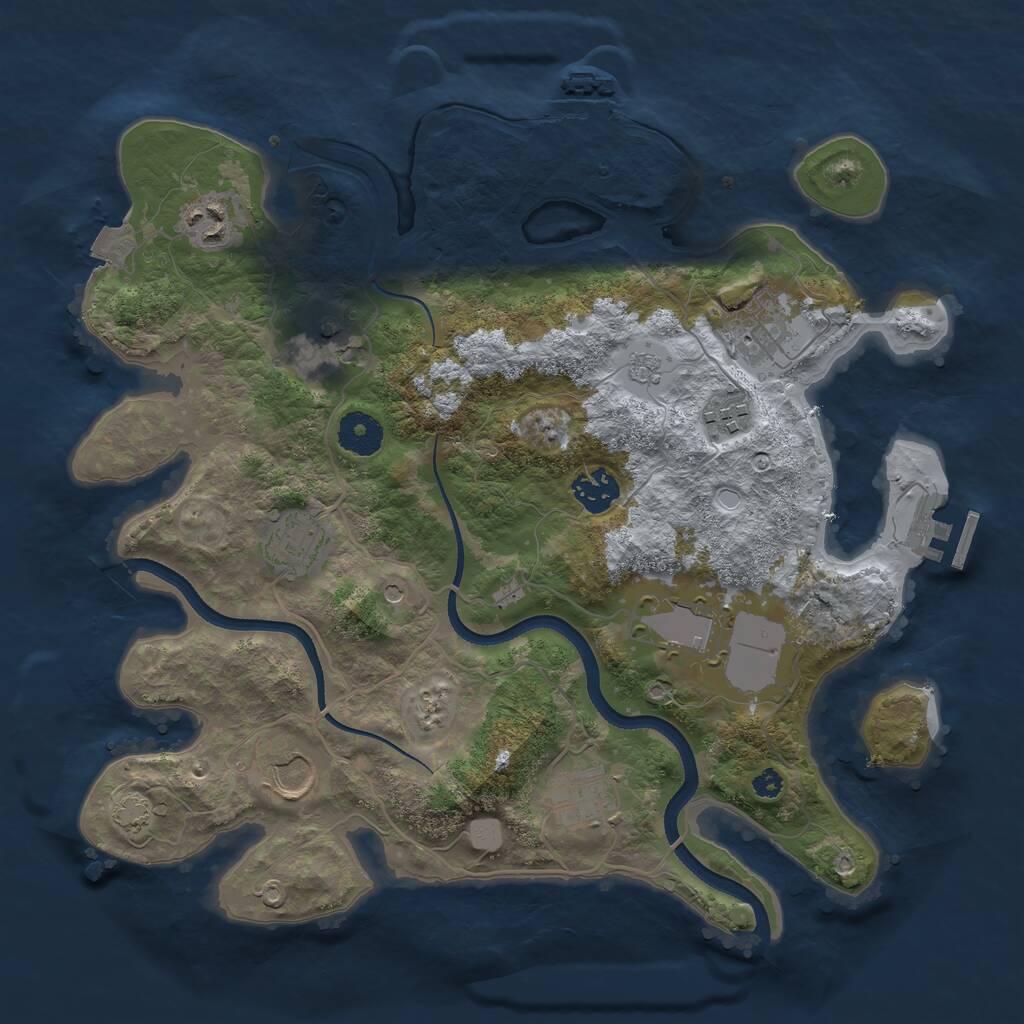 Rust Map: Procedural Map, Size: 3500, Seed: 6811, 15 Monuments