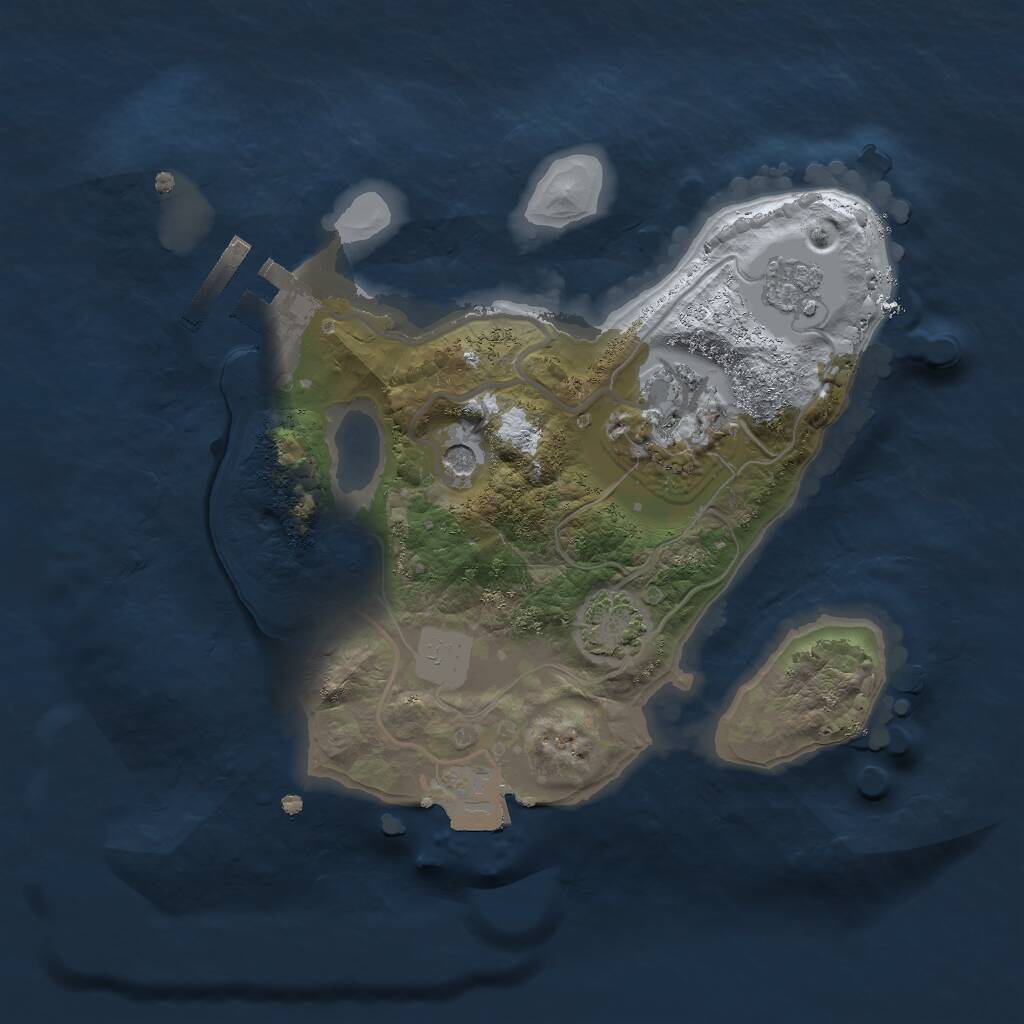 Rust Map: Procedural Map, Size: 2000, Seed: 128964618, 6 Monuments
