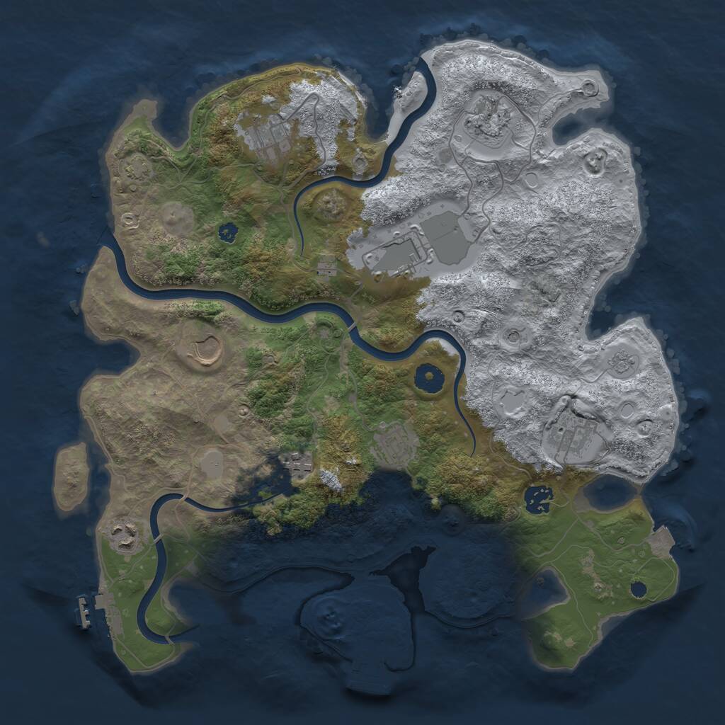 Rust Map: Procedural Map, Size: 3700, Seed: 1438526460, 15 Monuments