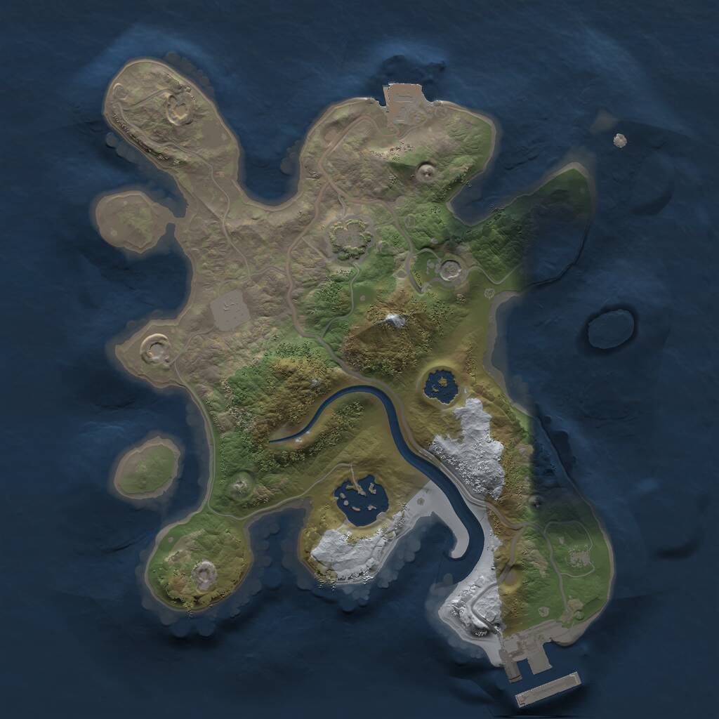 Rust Map: Procedural Map, Size: 2175, Seed: 666, 5 Monuments