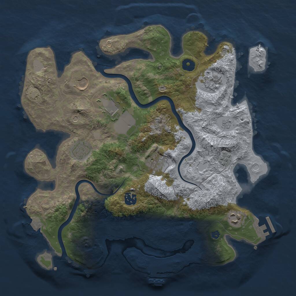 Rust Map: Procedural Map, Size: 3500, Seed: 1541250766, 14 Monuments