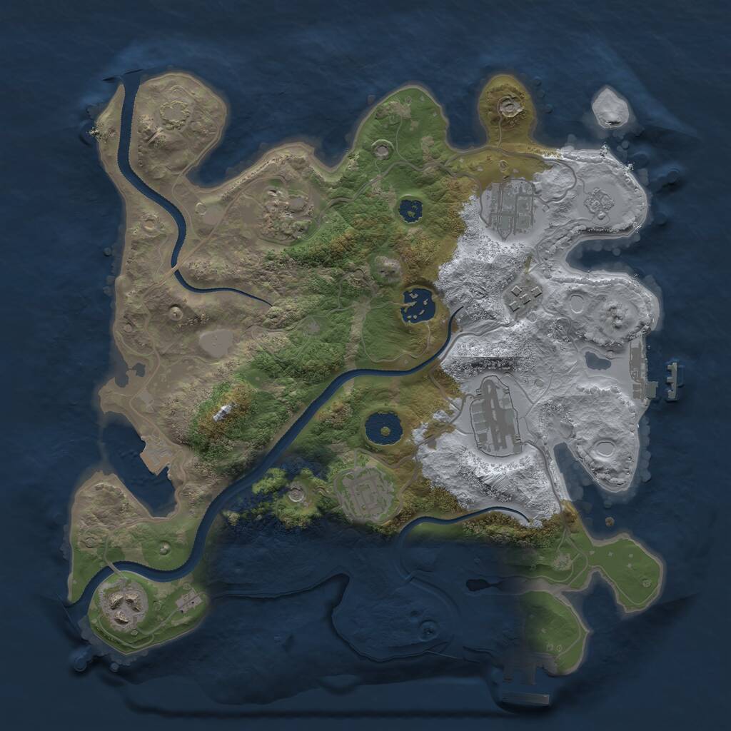 Rust Map: Procedural Map, Size: 3100, Seed: 850313449, 13 Monuments