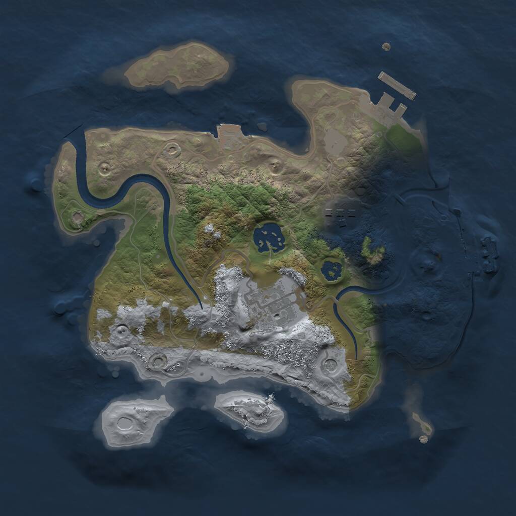 Rust Map: Procedural Map, Size: 2500, Seed: 42123, 7 Monuments