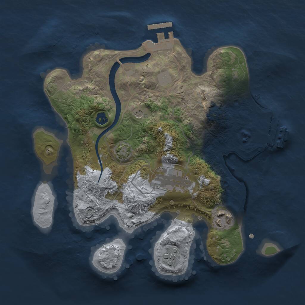 Rust Map: Procedural Map, Size: 2500, Seed: 2042636781, 8 Monuments