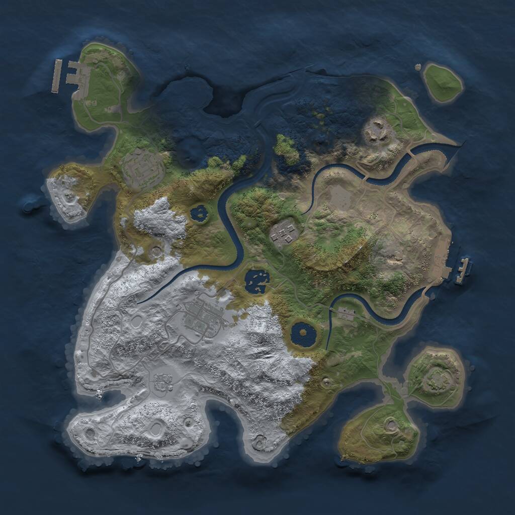 Rust Map: Procedural Map, Size: 3050, Seed: 6666, 11 Monuments