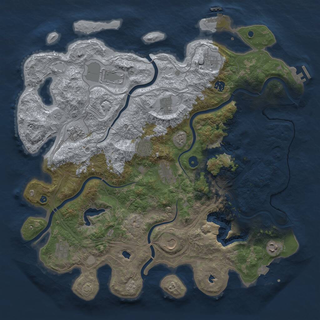 Rust Map: Procedural Map, Size: 4500, Seed: 64195317, 17 Monuments