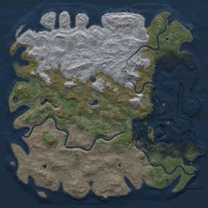 Thumbnail Rust Map: Procedural Map, Size: 6000, Seed: 5732458, 17 Monuments