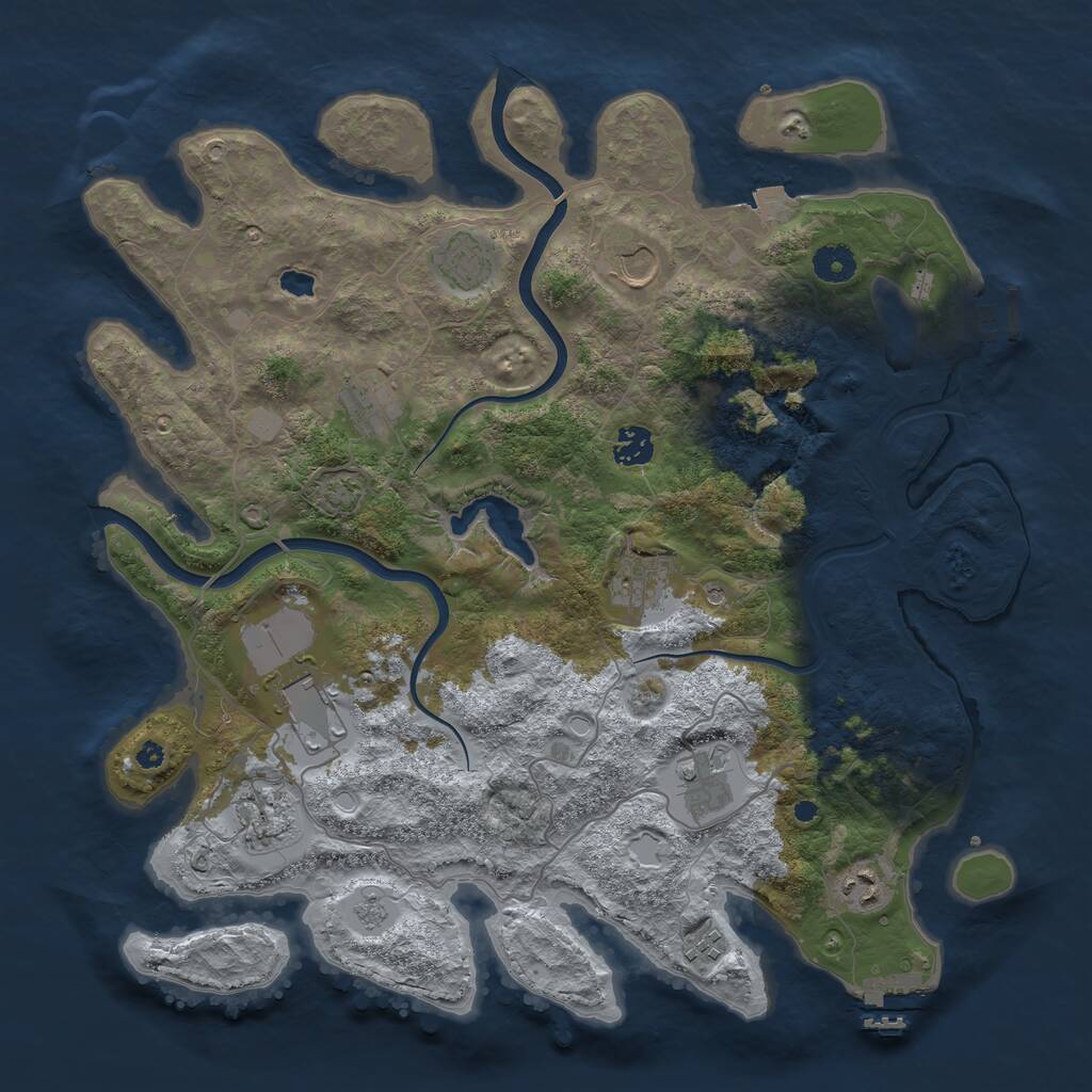Rust Map: Procedural Map, Size: 4000, Seed: 794052662, 16 Monuments
