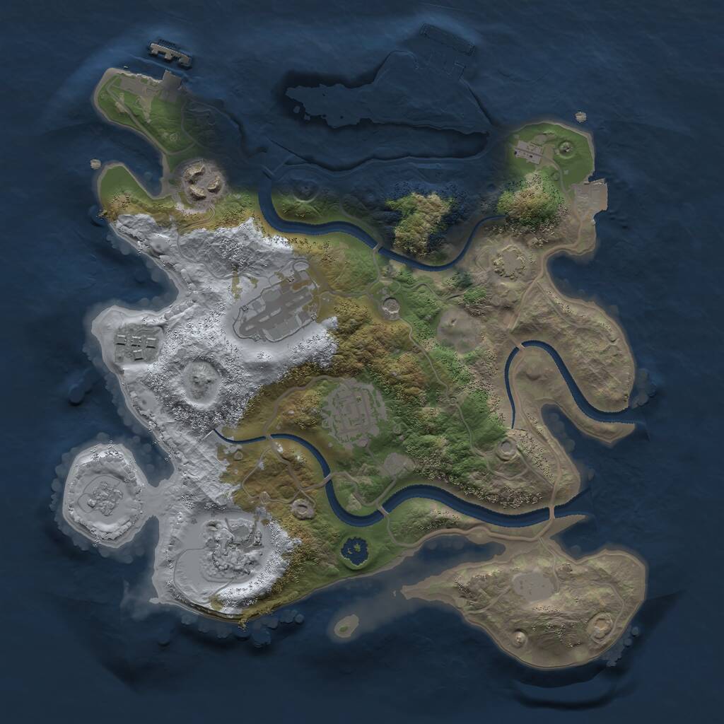 Rust Map: Procedural Map, Size: 2705, Seed: 302030402, 11 Monuments