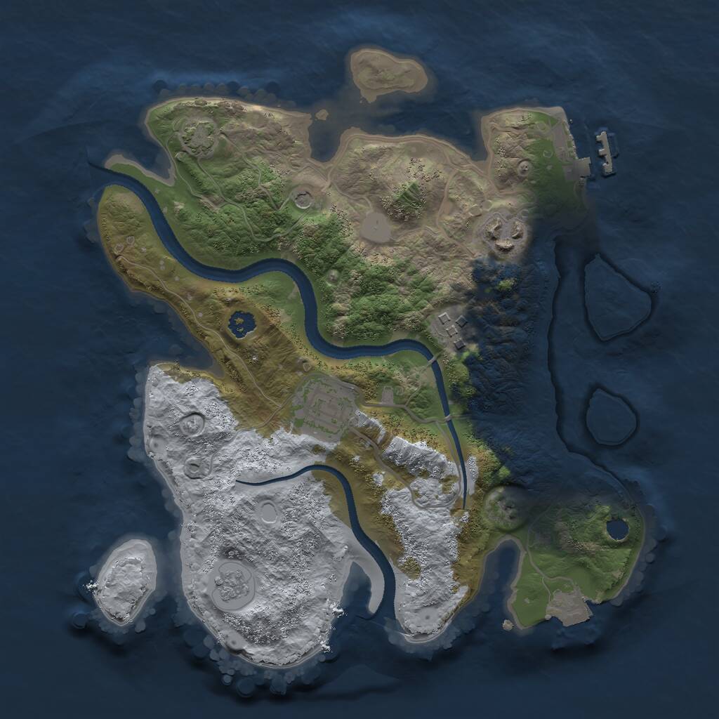 Rust Map: Procedural Map, Size: 2700, Seed: 1781092879, 8 Monuments