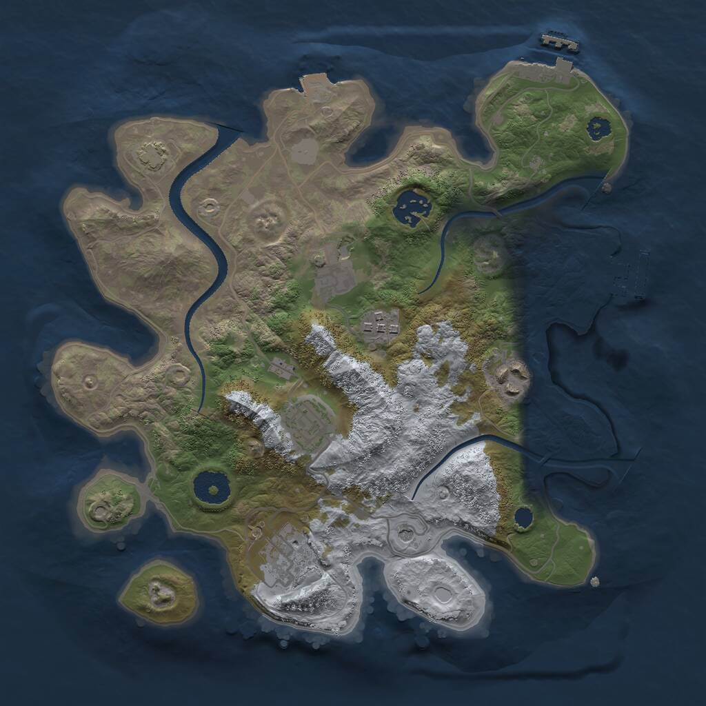 Rust Map: Procedural Map, Size: 3000, Seed: 287175241, 11 Monuments
