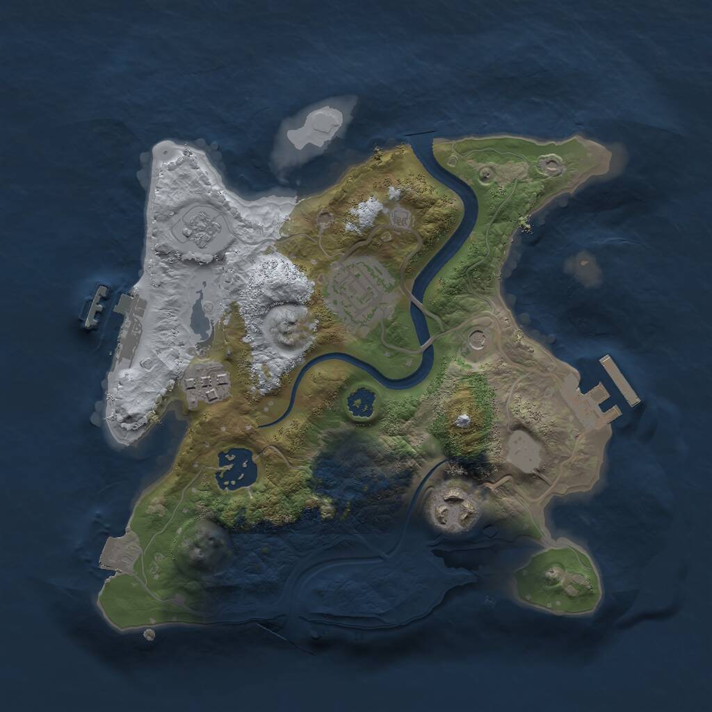 Rust Map: Procedural Map, Size: 2500, Seed: 1741025038, 9 Monuments