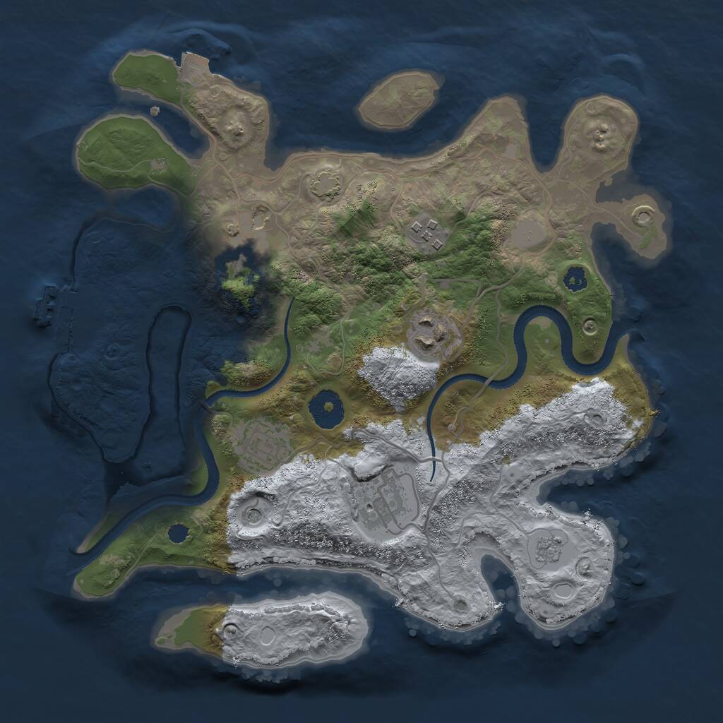 Rust Map: Procedural Map, Size: 3000, Seed: 81322102, 10 Monuments