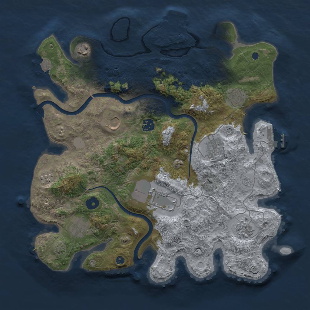 Rust Map: Procedural Map, Size: 3650, Seed: 437370020, 15 Monuments