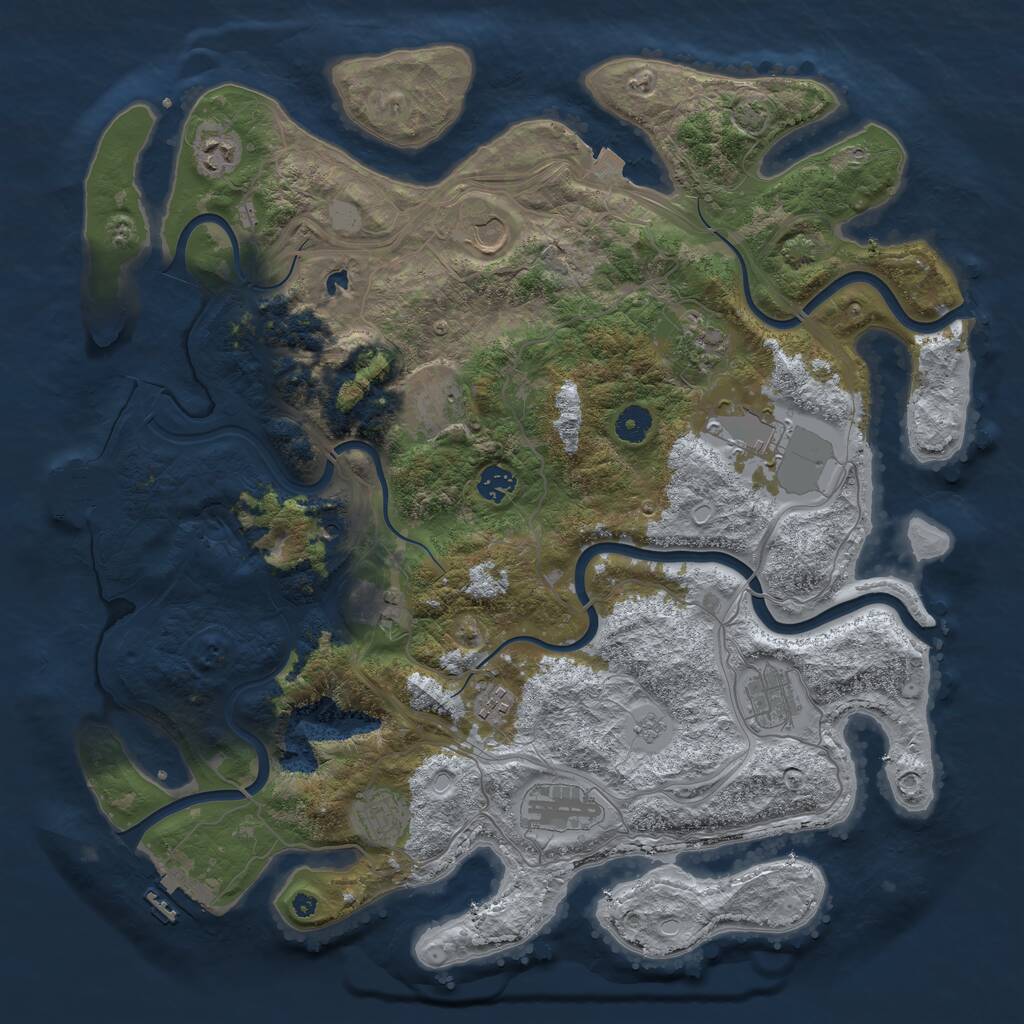 Rust Map: Procedural Map, Size: 4250, Seed: 1508520610, 17 Monuments