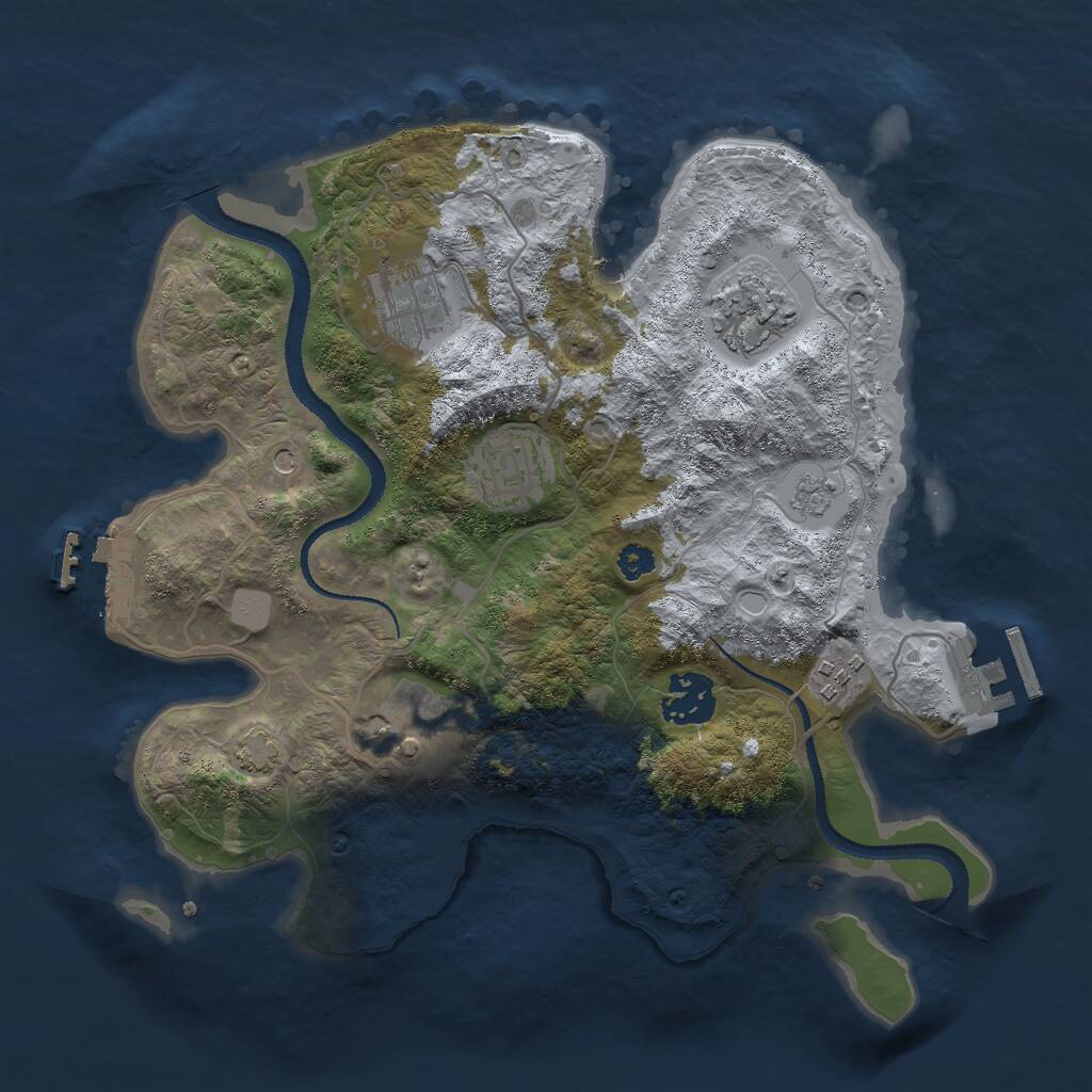 Rust Map: Procedural Map, Size: 3000, Seed: 473619277, 12 Monuments