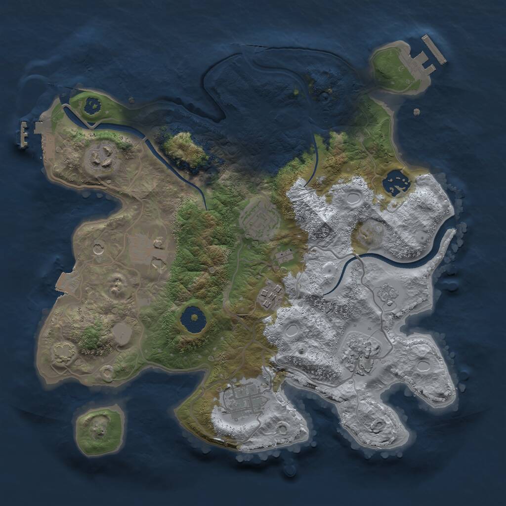 Rust Map: Procedural Map, Size: 3000, Seed: 335014, 13 Monuments