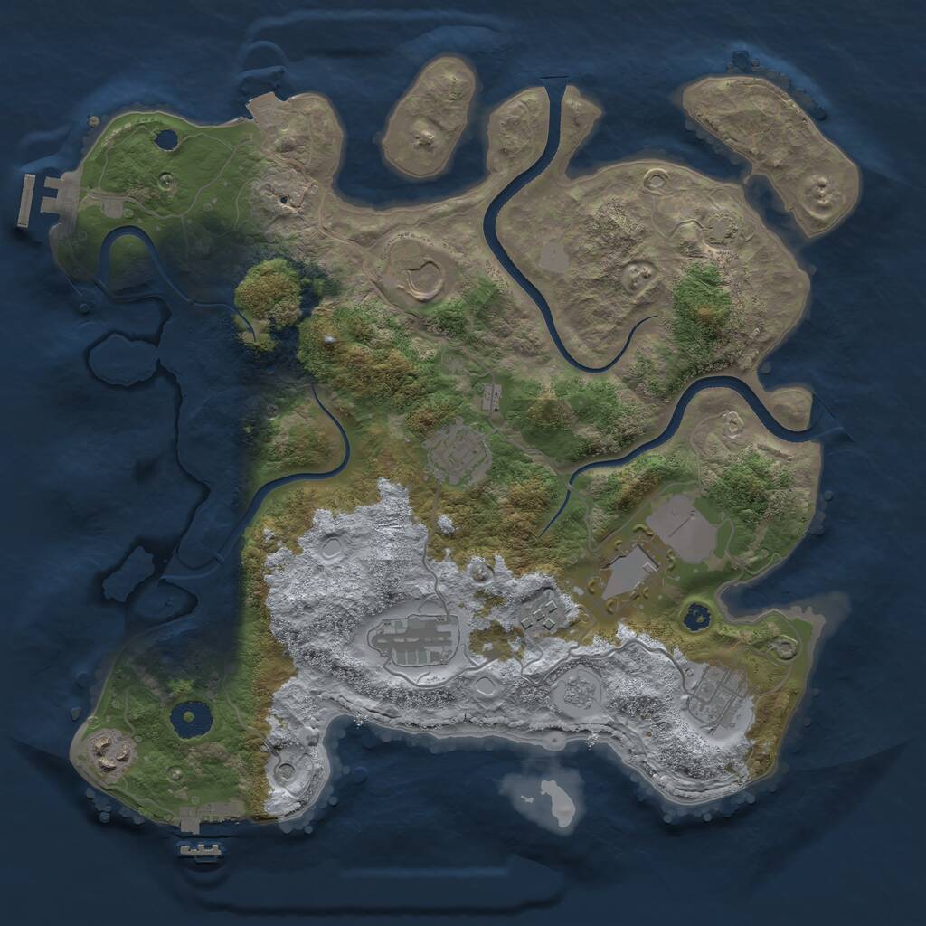 Rust Map: Procedural Map, Size: 3500, Seed: 7013798, 13 Monuments
