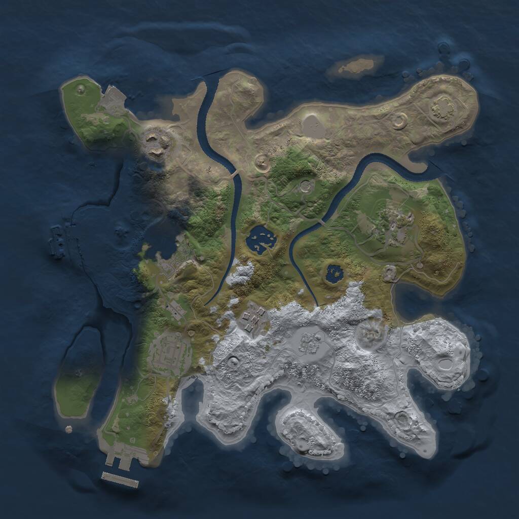 Rust Map: Procedural Map, Size: 2800, Seed: 2122492164, 12 Monuments