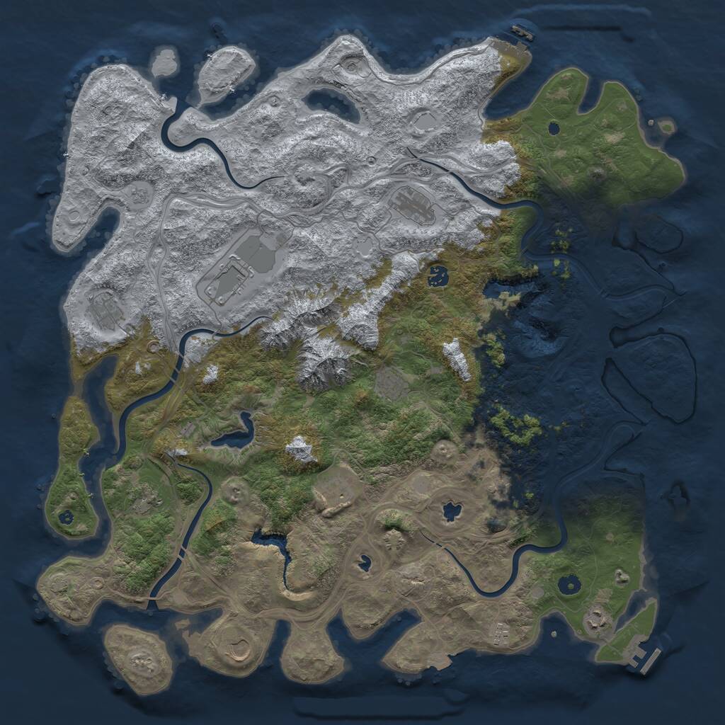 Rust Map: Procedural Map, Size: 5000, Seed: 585559534, 17 Monuments