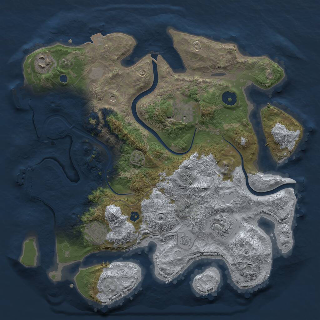 Rust Map: Procedural Map, Size: 3300, Seed: 283891908, 11 Monuments