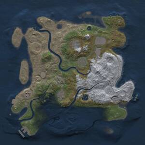 Thumbnail Rust Map: Procedural Map, Size: 3500, Seed: 2960936, 14 Monuments